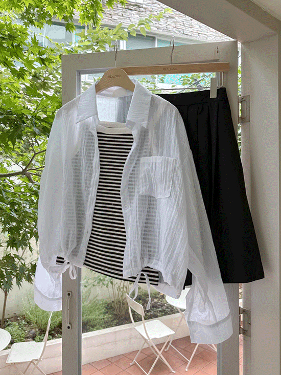 [여름셔츠] 씨엠 스트링 거즈 셔츠 - 5 Color (장마/살안타템/시스루)